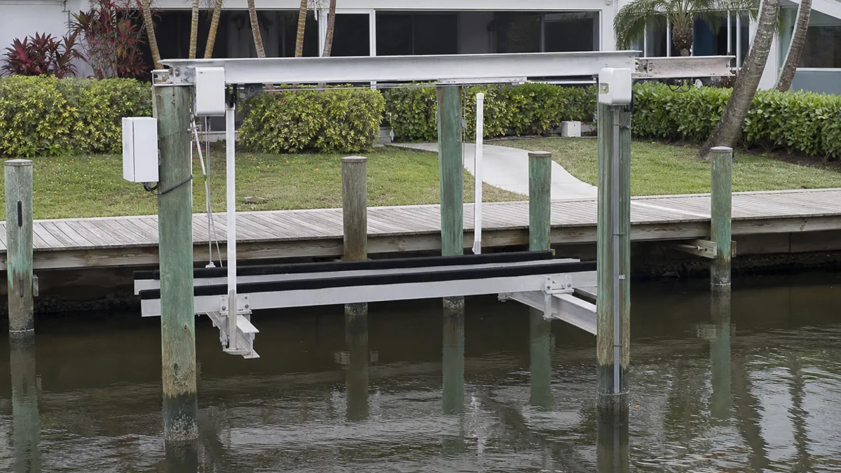 The finished goal is a lift that supports normal boat storage and daily waterfront use with less uncertainty.