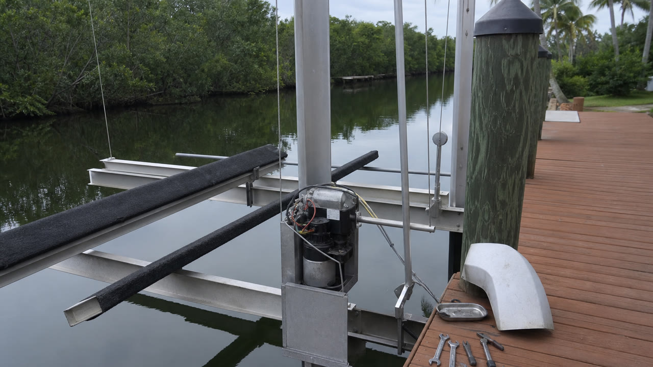 Naples Boat Lift Repair Service Scene near Naples